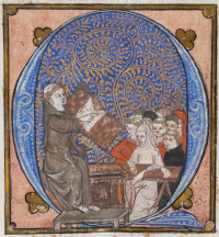 Nikolaus von Lyra, French Postilla on the Pentateuch and Gospels, Nicolaus de Lyra, mid–14th century Parchment, 219 ff. Princeton University Art Museum. Museum purchase, Carl Otto von Kienbusch, Jr. Memorial Fund